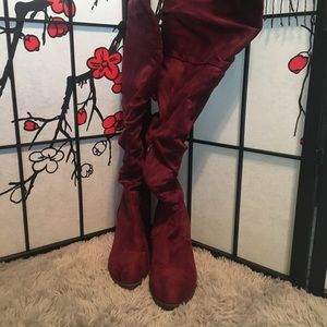 Torrid Burgundy Wide-calf boots size 10.5